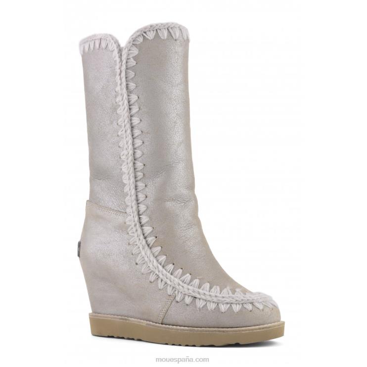 mujer cuña de punta francesa alta Mou NN6RX578 piedra metalica