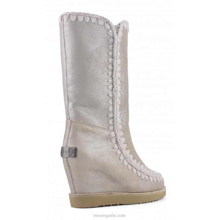 mujer cuña de punta francesa alta Mou NN6RX578 piedra metalica