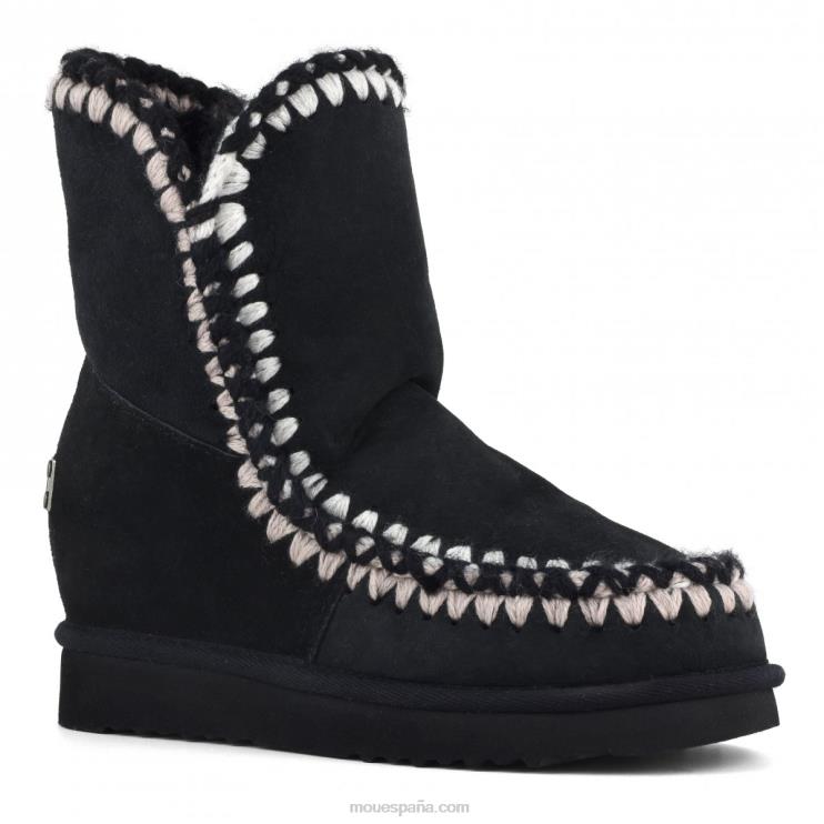 mujer cuña interior corta con pespuntes 3d Mou NN6RX547 negro