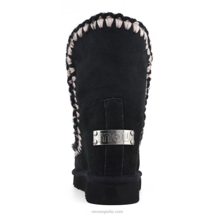 mujer cuña interior corta con pespuntes 3d Mou NN6RX547 negro