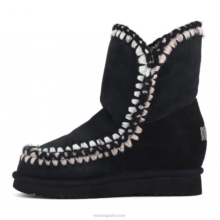 mujer cuña interior corta con pespuntes 3d Mou NN6RX547 negro