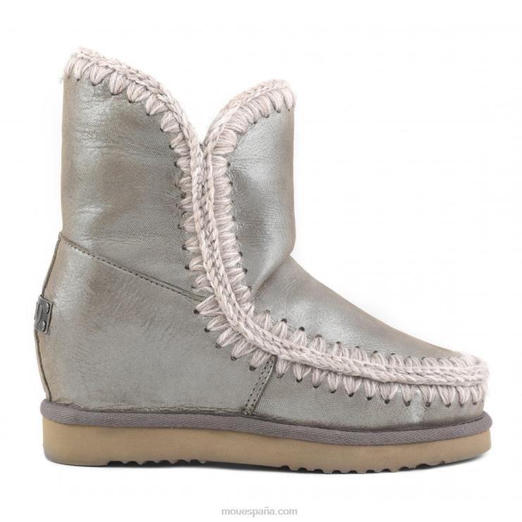 mujer cuña interior esquimal corta Mou NN6RX534 gris elefante con micropurpurina
