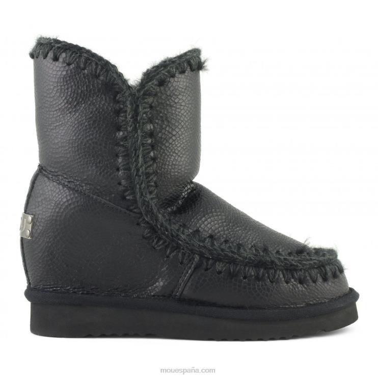 mujer cuña interior esquimal corta Mou NN6RX541 espiral en relieve negro