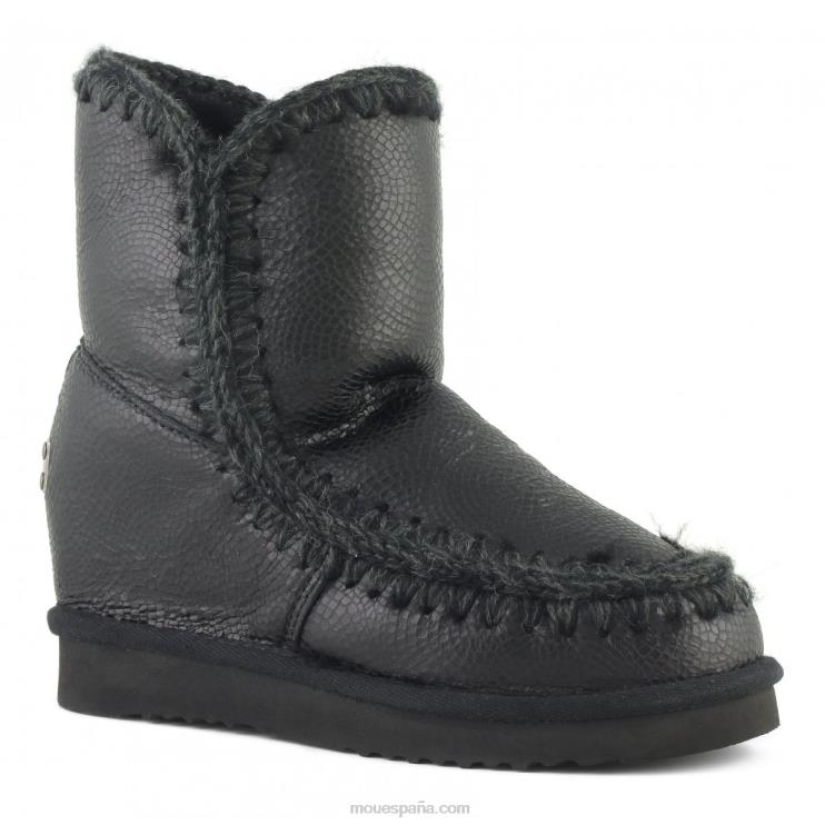 mujer cuña interior esquimal corta Mou NN6RX541 espiral en relieve negro