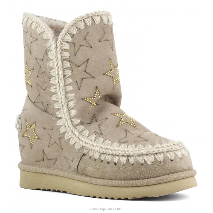mujer cuña interior estrellas y microtachuelas Mou NN6RX562 camello
