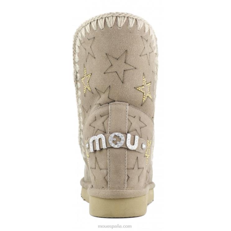 mujer cuña interior estrellas y microtachuelas Mou NN6RX562 camello