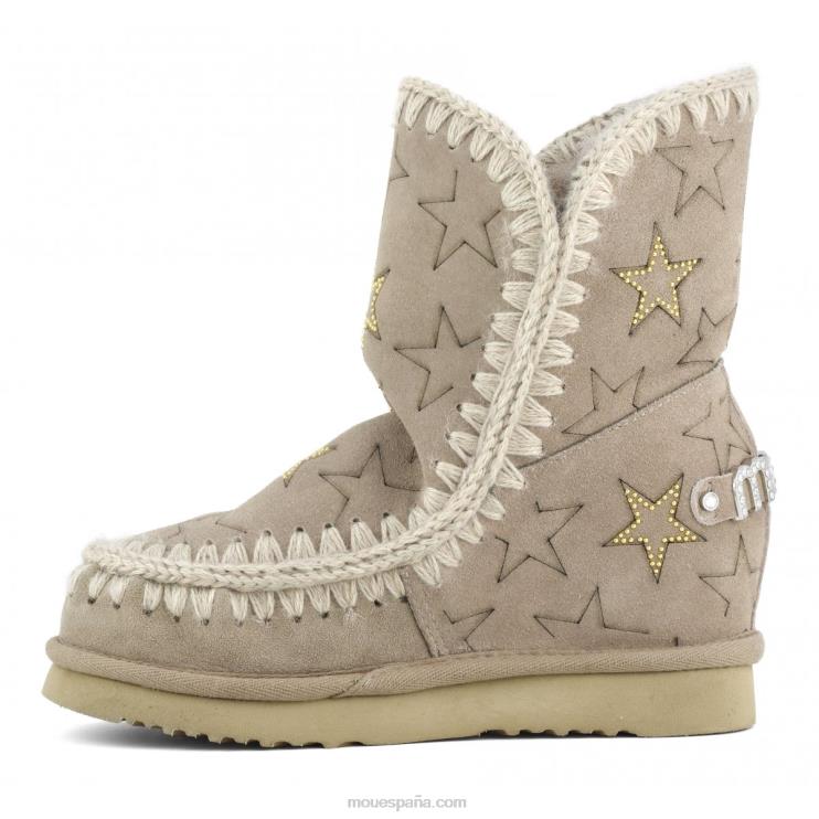 mujer cuña interior estrellas y microtachuelas Mou NN6RX562 camello