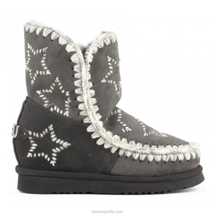 mujer cuña interior lana estrellas bordadas Mou NN6RX535 carbón