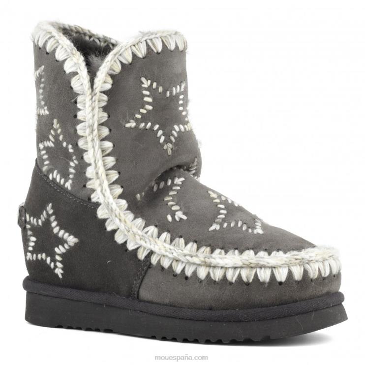 mujer cuña interior lana estrellas bordadas Mou NN6RX535 carbón