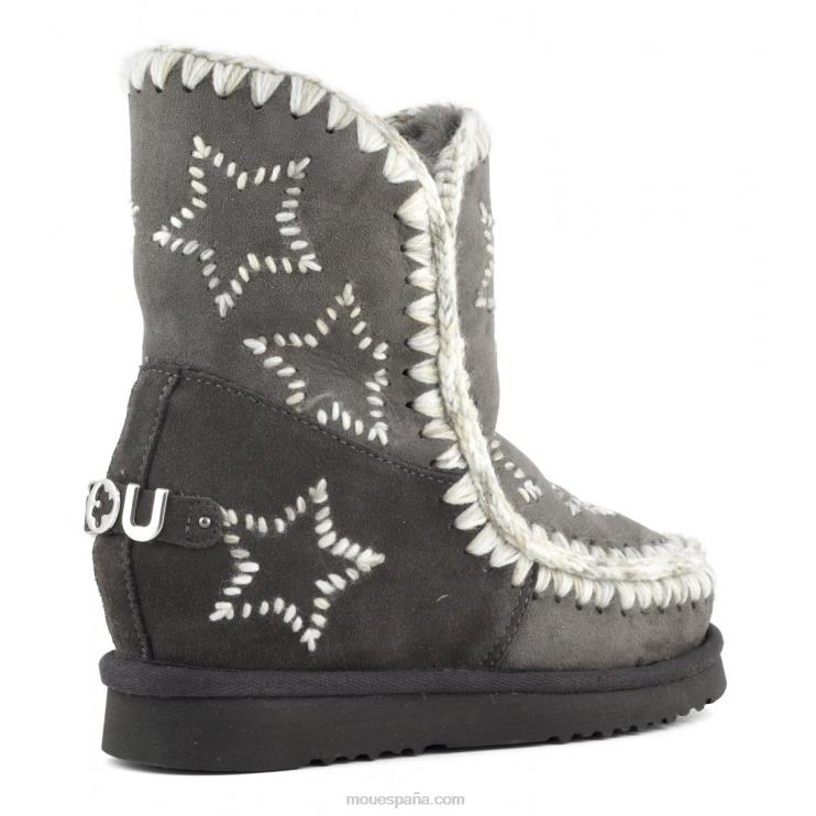 mujer cuña interior lana estrellas bordadas Mou NN6RX535 carbón