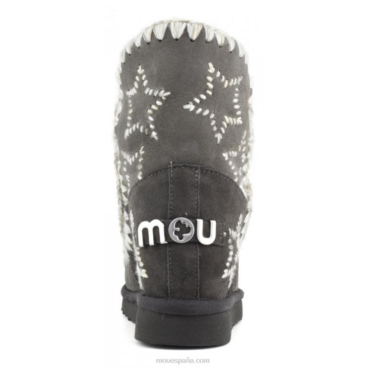 mujer cuña interior lana estrellas bordadas Mou NN6RX535 carbón