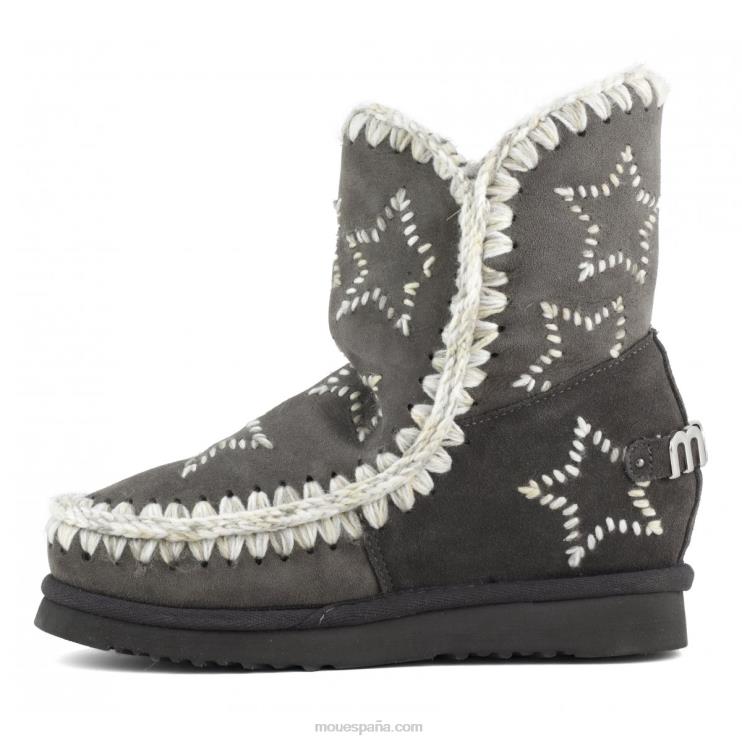 mujer cuña interior lana estrellas bordadas Mou NN6RX535 carbón