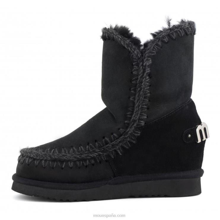 mujer logotipo metálico corto con cuña interior Mou NN6RX558 negro