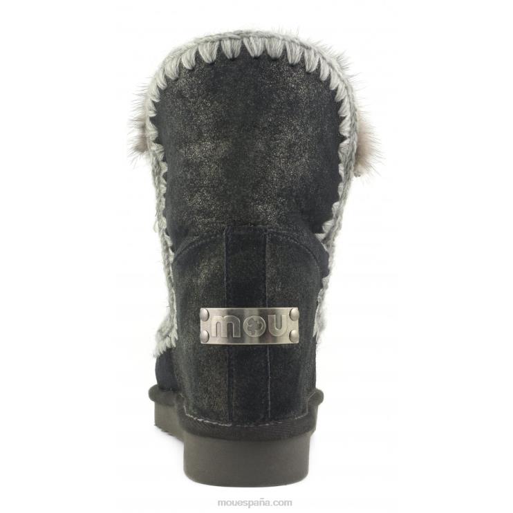 mujer parche de corazón de cuña interior Mou NN6RX546 polvo negro