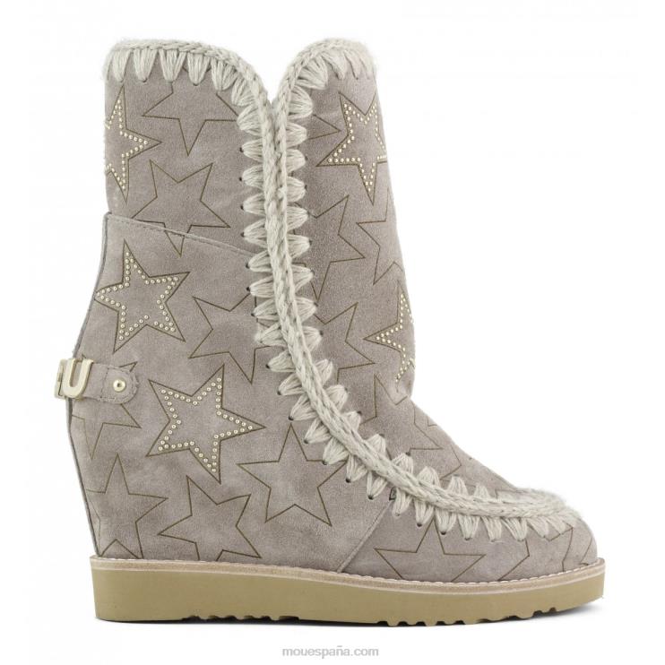 mujer punta francesa con estrellas láser y microtachuelas Mou NN6RX569 elefante gris