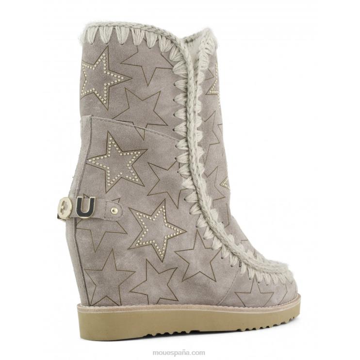 mujer punta francesa con estrellas láser y microtachuelas Mou NN6RX569 elefante gris