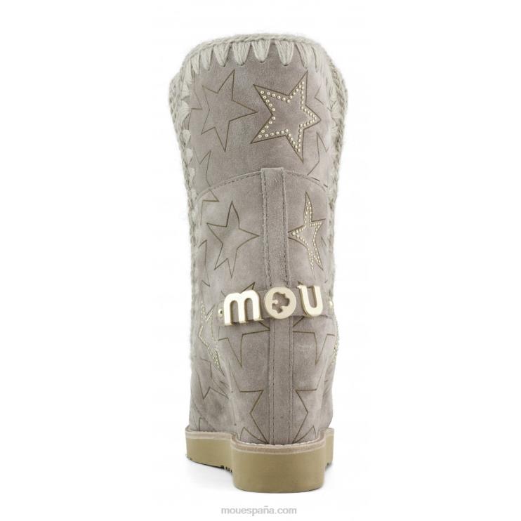 mujer punta francesa con estrellas láser y microtachuelas Mou NN6RX569 elefante gris