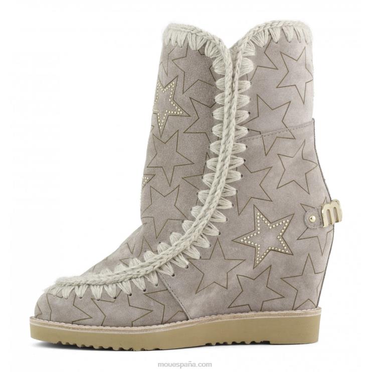 mujer punta francesa con estrellas láser y microtachuelas Mou NN6RX569 elefante gris