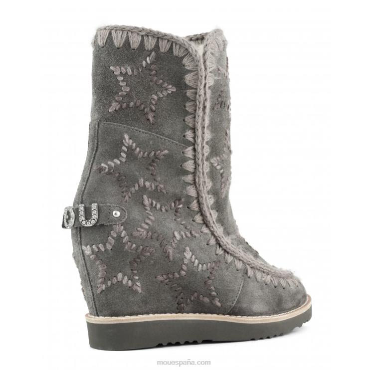 mujer puntera francesa lana estrellas bordadas Mou NN6RX570 carbón