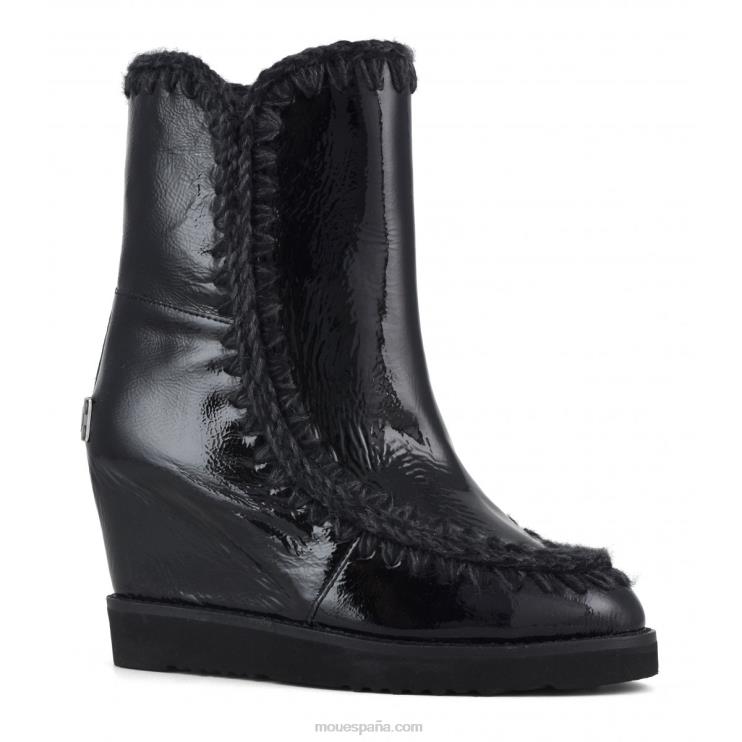 mujer shorts con puntera francesa Mou NN6RX577 charol negro