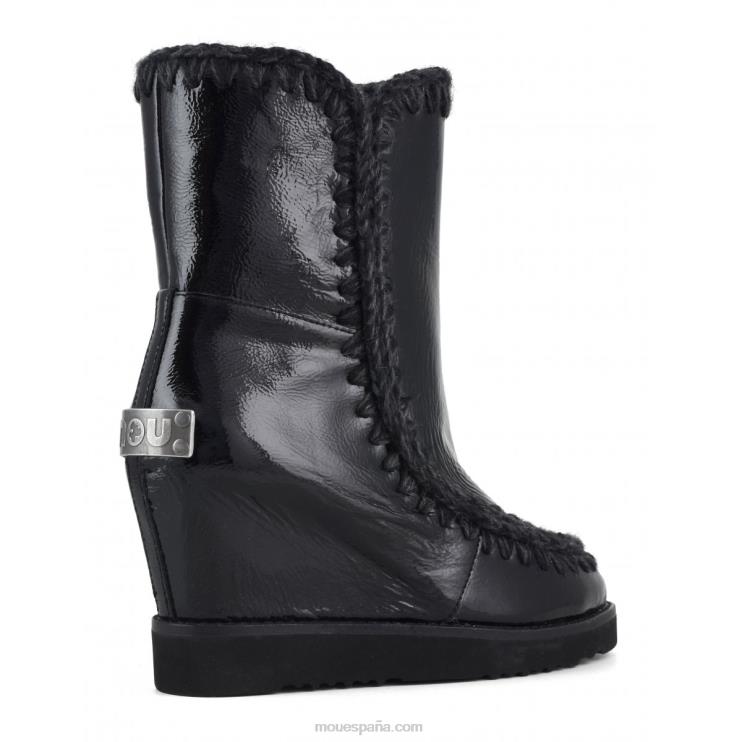 mujer shorts con puntera francesa Mou NN6RX577 charol negro