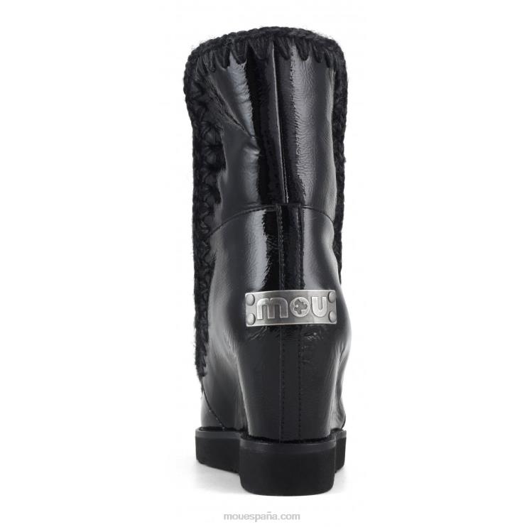 mujer shorts con puntera francesa Mou NN6RX577 charol negro