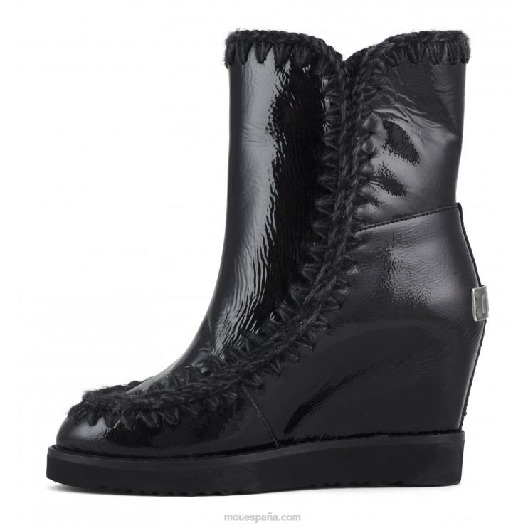 mujer shorts con puntera francesa Mou NN6RX577 charol negro