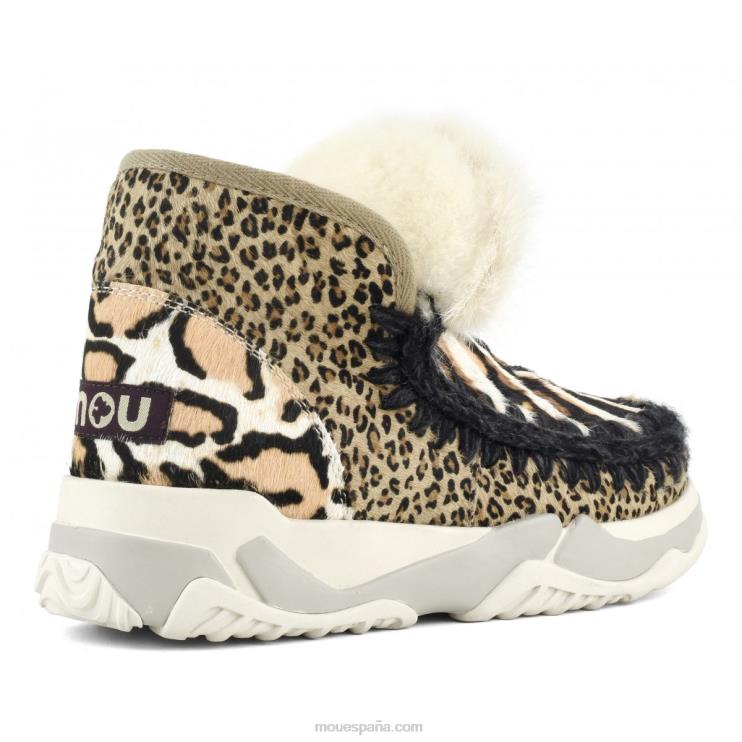 mujer Entrenador esquimal piel de caballo mixta Mou NN6RX689 cebra blanco-negro con naranja