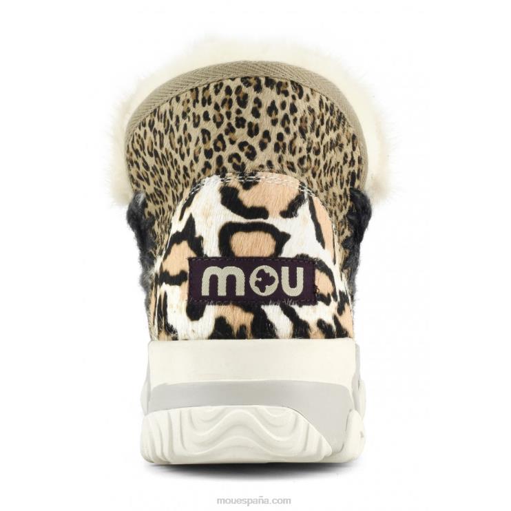 mujer Entrenador esquimal piel de caballo mixta Mou NN6RX689 cebra blanco-negro con naranja