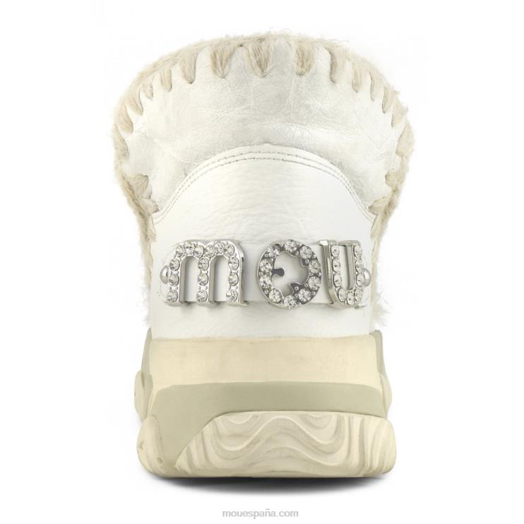 mujer diamantes de imitación entrenador esquimal Mou NN6RX693 blanco ceroso