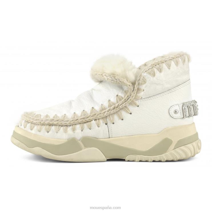 mujer diamantes de imitación entrenador esquimal Mou NN6RX693 blanco ceroso