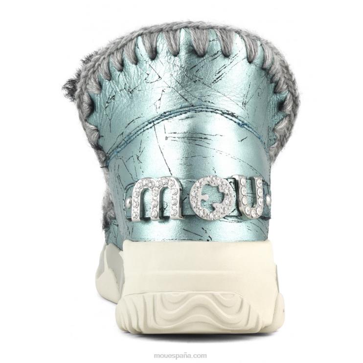 mujer diamantes de imitación entrenador esquimal Mou NN6RX694 verde metalizado envejecido