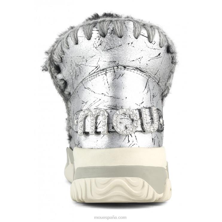 mujer diamantes de imitación entrenador esquimal Mou NN6RX695 plata metalizada envejecida