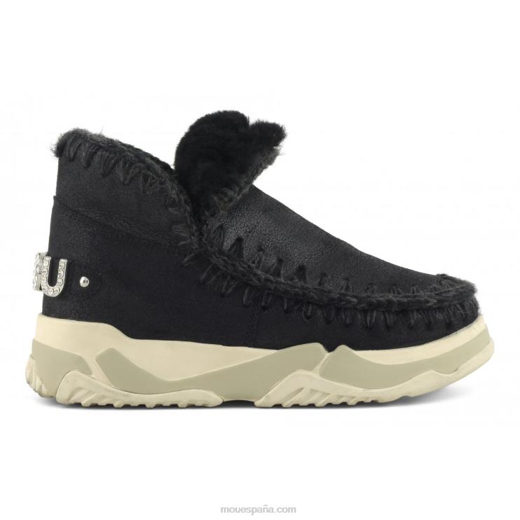 mujer entrenador esquimal Mou NN6RX685 agrietado negro/gris