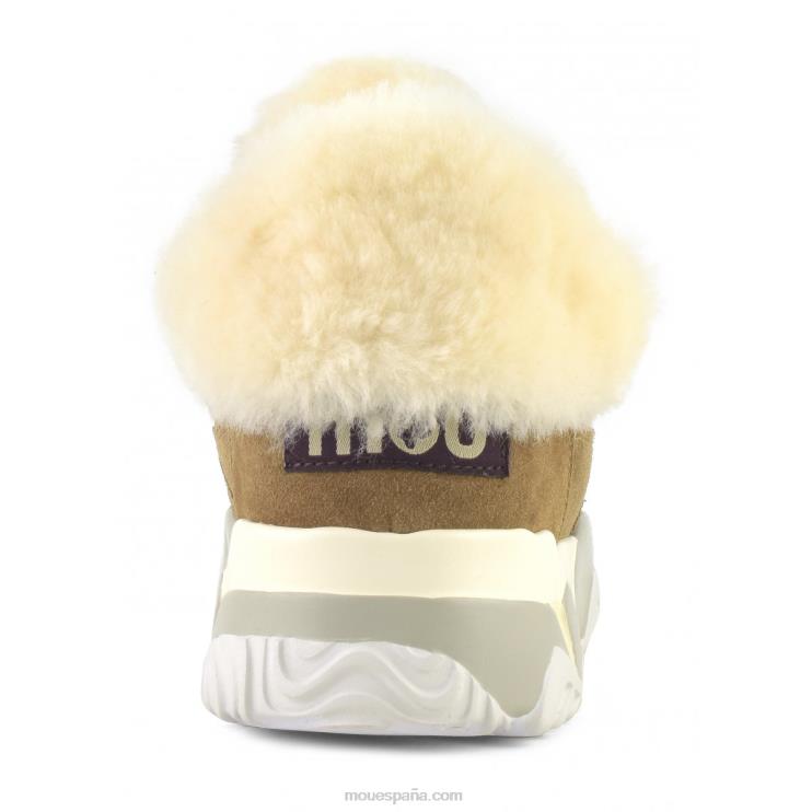 mujer zapatilla esquimal con cordones Mou NN6RX707 coñac