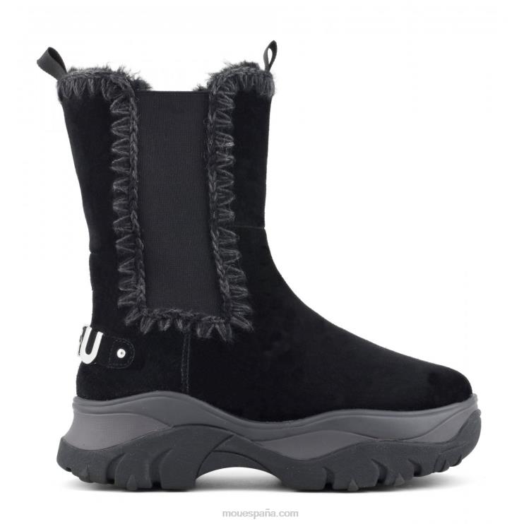 mujer botas chelsea altas esquimales gruesas Mou NN6RX726 negro