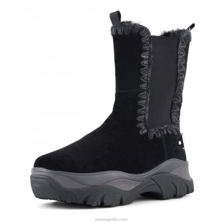 mujer botas chelsea altas esquimales gruesas Mou NN6RX726 negro
