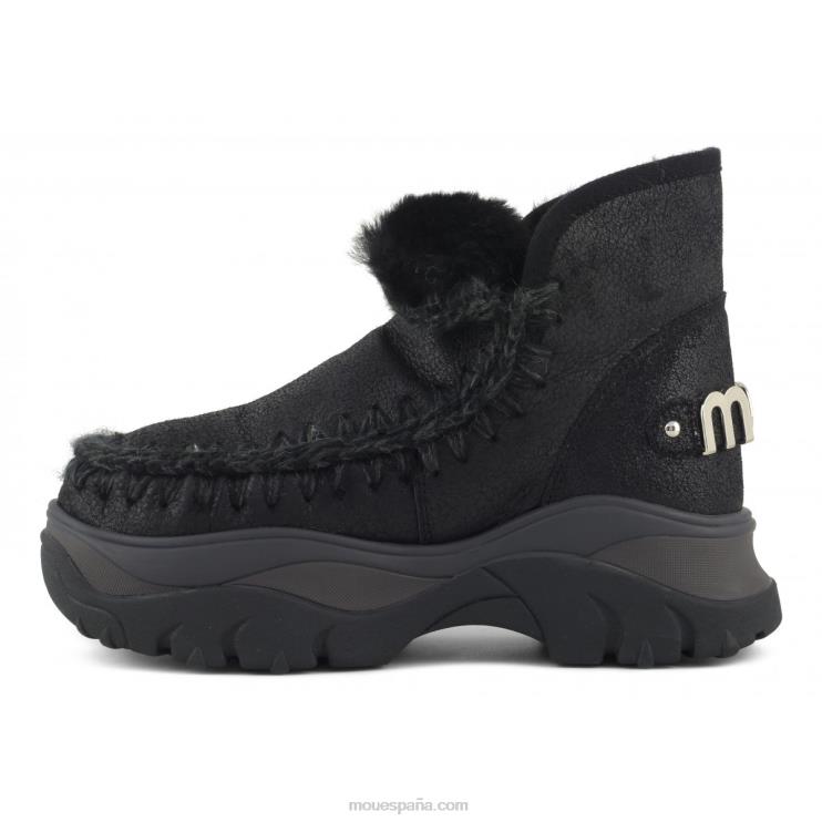 mujer zapatilla gruesa esquimal Mou NN6RX722 agrietado negro/gris
