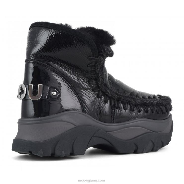 mujer zapatilla gruesa esquimal Mou NN6RX725 charol negro