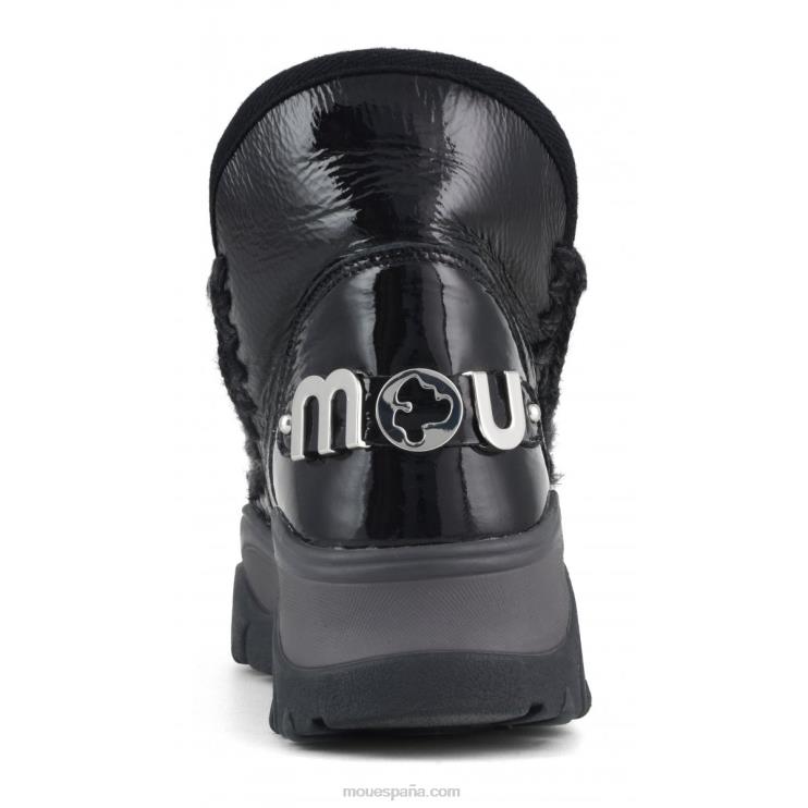 mujer zapatilla gruesa esquimal Mou NN6RX725 charol negro