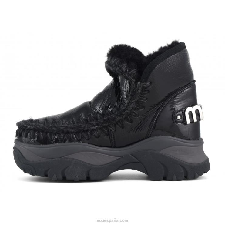 mujer zapatilla gruesa esquimal Mou NN6RX725 charol negro