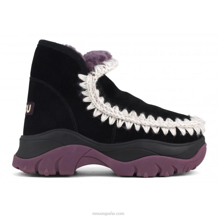 mujer zapatillas esquimales gruesas Mou NN6RX715 forro negro/morado