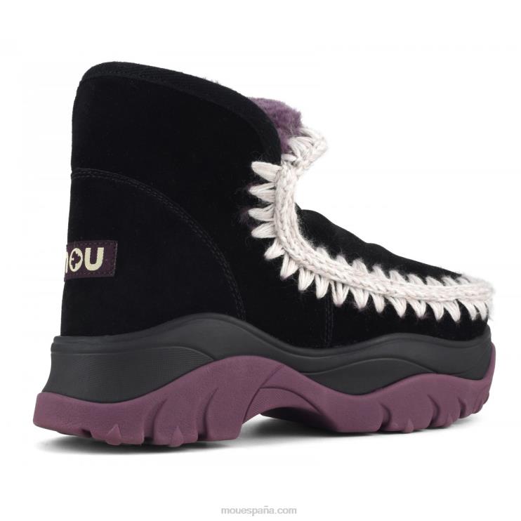 mujer zapatillas esquimales gruesas Mou NN6RX715 forro negro/morado