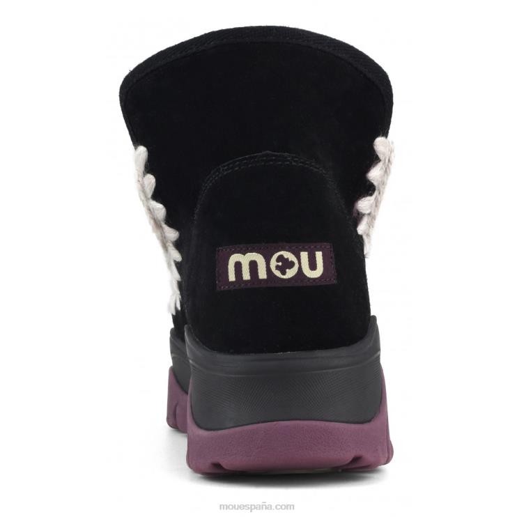 mujer zapatillas esquimales gruesas Mou NN6RX715 forro negro/morado