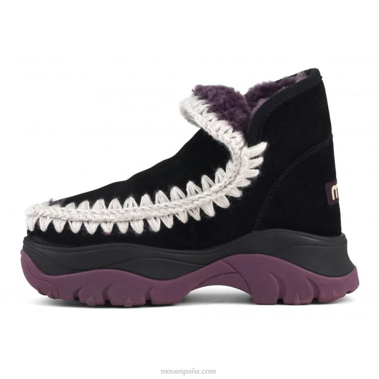 mujer zapatillas esquimales gruesas Mou NN6RX715 forro negro/morado