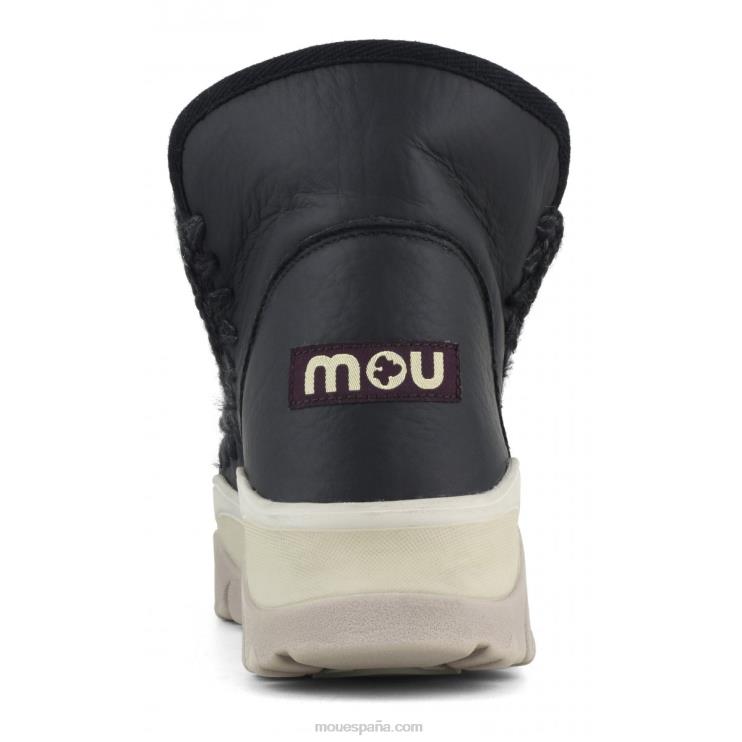 mujer zapatillas esquimales gruesas Mou NN6RX716 nubuck negro