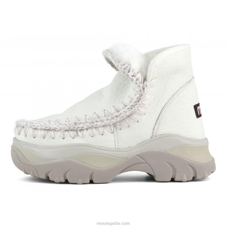 mujer zapatillas esquimales gruesas Mou NN6RX717 nubuck blanco verdadero