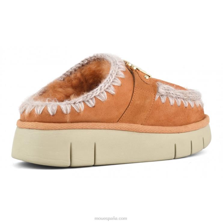 mujer logotipo de metal de zueco de rebote Mou NN6RX531 albaricoque naranja