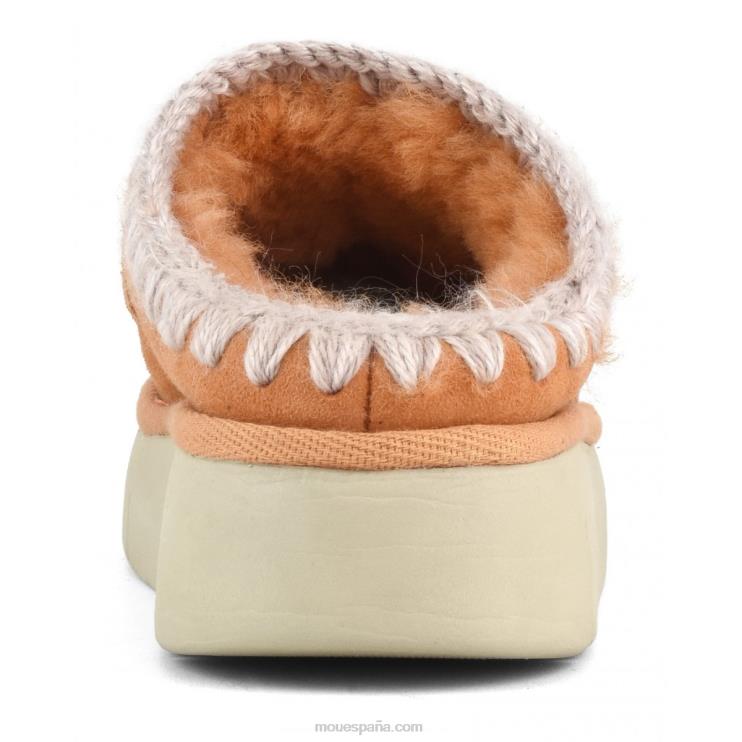 mujer logotipo de metal de zueco de rebote Mou NN6RX531 albaricoque naranja