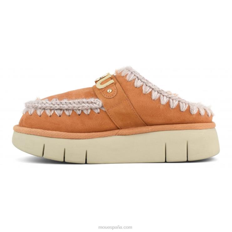 mujer logotipo de metal de zueco de rebote Mou NN6RX531 albaricoque naranja